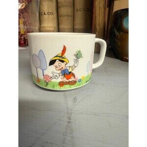 Vintage Pinocchio Mug Walt Disney Productions Japan 1970s Duo Ceramic Disney